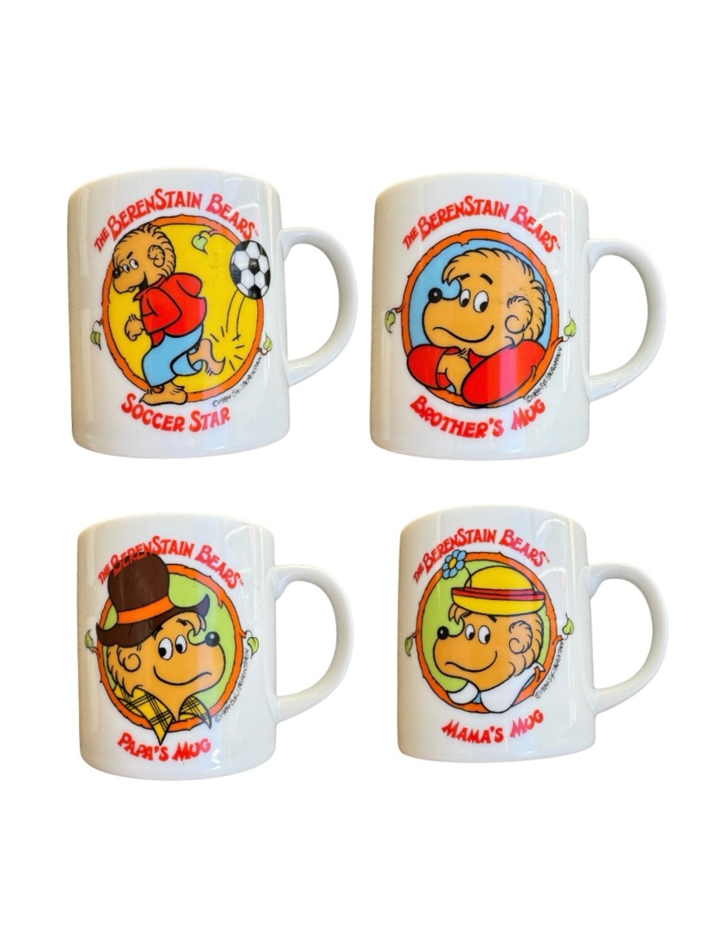 Berenstain Bears Mugs 1984 Set of 4